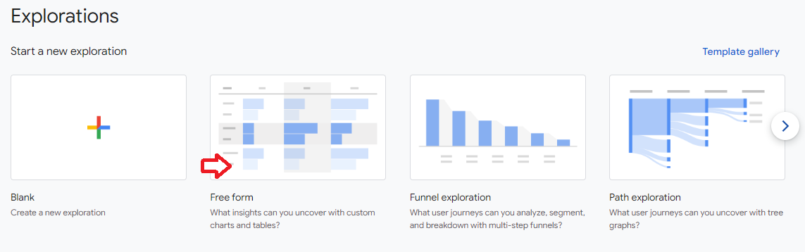 Free Form Report Google Analytics 4